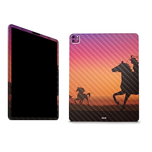 Image of MightySkins Carbon Fiber Skin Compatible with Apple iPad Pro 12.9 inch M2 6th Gen (2022) Full Wrap Kit - Cowgirl | Protective, Durable Textured Carbon Fiber Finish | Easy to Apply | Made in The USA