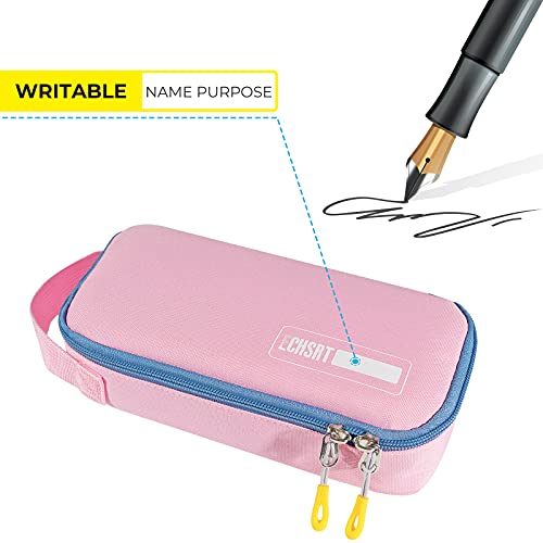 Echsrt Large Pencil Case, Durable Pen Pouch With Big Capacity, Minimalist Portable Stationery Bag With Handle For Office Organizer Aesthetic Pink Pencil Cases #TOP1