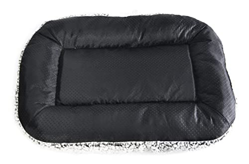 Max & Marlow Plush Sherpa Bolstered Crate Mat Dog & Cat Bed, Non Slip Bottom, Small, Gray #TOP4