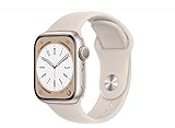 Apple Watch Series 8 (GPS, 41 mm) Starlight Aluminum Case with Starlight Sport Band,One size (Renewed)