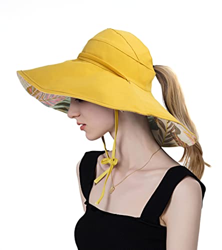 Sombrero reversible para mujer con ala ancha y protección UPF 50+ miniatura 1