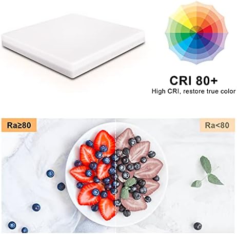 OOWOLF LED Ceiling Light 25W 1900LM IP44 aterproof, Premium Acrylic Shade 4500K Daylight Modern Square Ceiling Lighting, Long Lifespan Flush Ceiling Lights for Living Room Kitchen Bathroom Bedroom