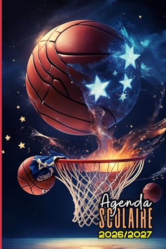 Agenda Scolaire 2026 2027 Basket: Garçons et filles | 1 jour par page A5 format pratique | Organiseur scolaire Journalier primaire, collège, lycée