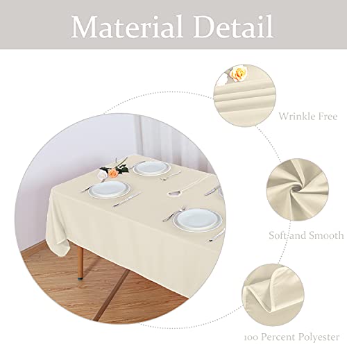 Fitable Table Cover Outdoor And Indoor Tablecloth - Washable Waterproof Wrinkle Free Table Cloth With Zipper And Umbrella Hole For Spring/Summer/Party/Picnic/Bbqs/Patio Beige 60X84 Inch #TOP2