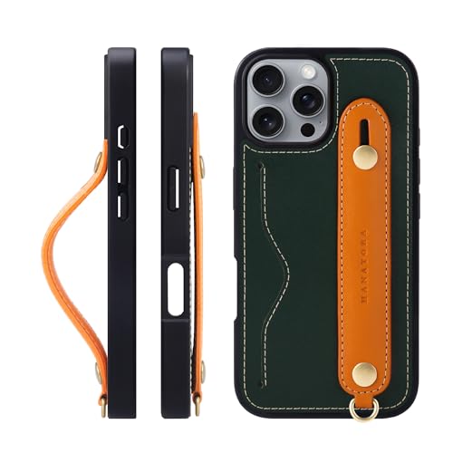 HANATORA for iPhone 16ProMax �P�[�X �{�v �ϏՌ� �w�ʃx���g �X�g���b�v�����O �X�}�z�P�[�X �X�}�z �X�^���h�@�\ �l�b�N�X�g���b�v �t�� �C�^���A�����U�[ �M�t�g �O���[��+�I�����W CGH-16ProMax-Green-O