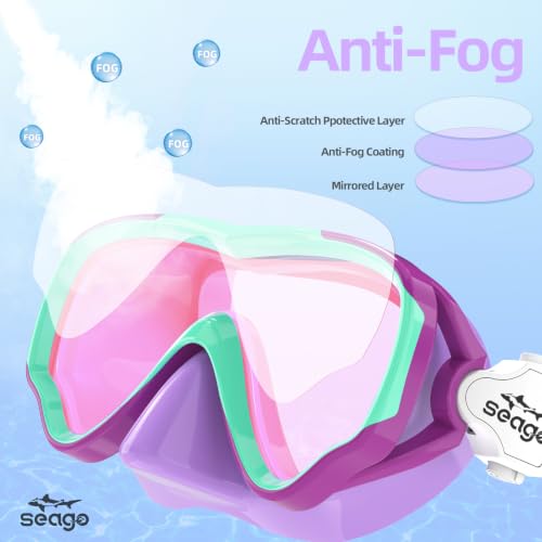 Seago Kids Swim Goggles for 6 14 8 12 4 7 Swimming Girls Boys Youth Anti Fog 180 Clear - image 3