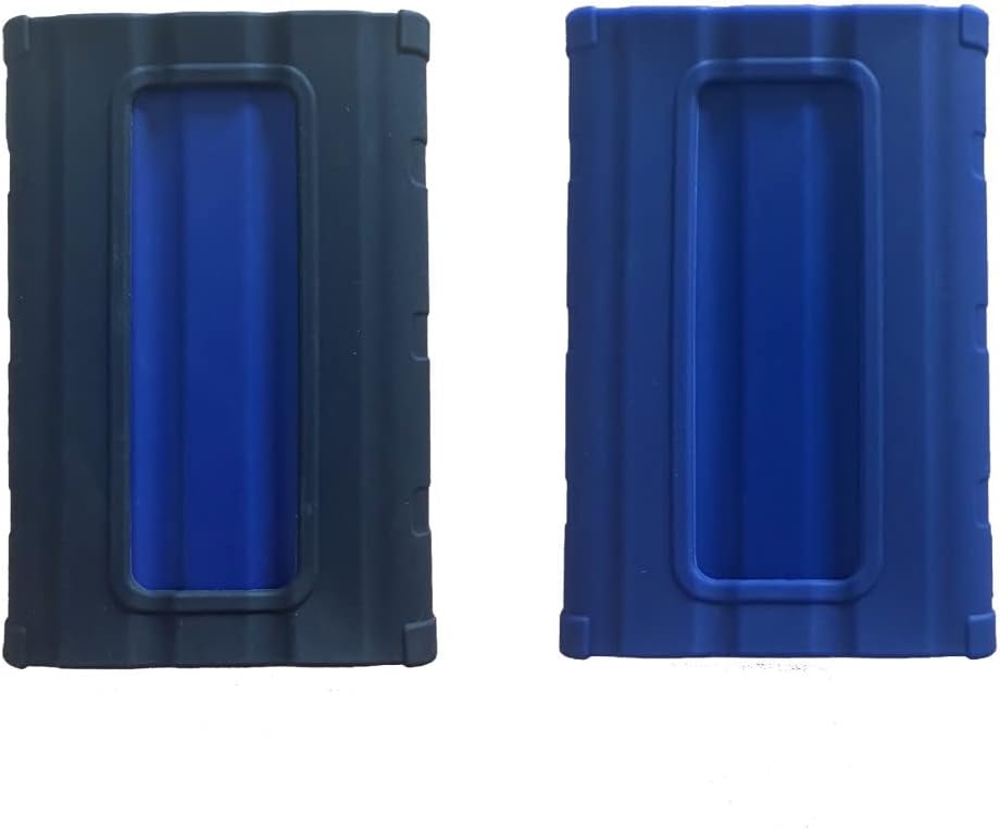 2 Pack DAYJOY Soft Liquid Silicone Protective Case Cover Compatible with Samsung T7 Shield External SSD 2022 - Portable Shockproof dropproof Scratch Resistant Skin Sleeve Storage Bag (Black+Blue)