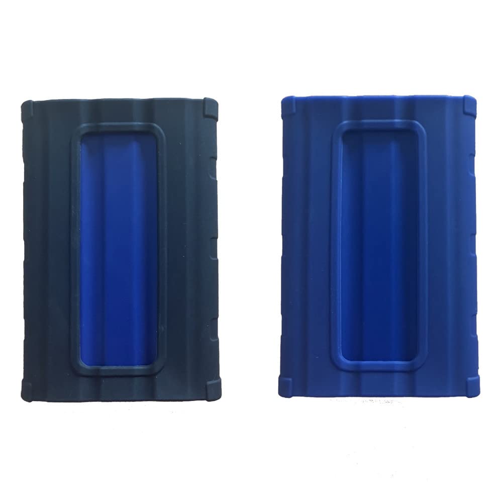 2 Pack DAYJOY Soft Liquid Silicone Protective Case Cover Compatible with Samsung T7 Shield External SSD 2022 - Portable Shockproof dropproof Scratch Resistant Skin Sleeve Storage Bag (Black+Blue)