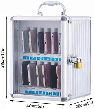 Stainless Steel Cell Phone Locker with Silent Switch & Independent Padlock - Perfect for Schools & Meetings, 38 x 20 x 64cm, Secure Storage Solution