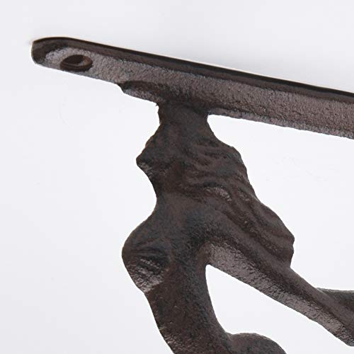 Brasstar 2Pcs Rustic Cast Iron Fish Shelf Brackets Nautical Wrought Iron Soaring Wall Bracket Antique Replica Rust Color Ptzd003-02 #TOP4
