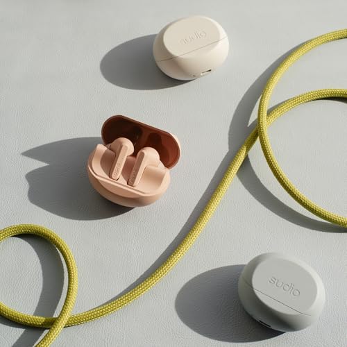 Image of Sudio A3 Pro Noise Cancelling Earbuds - 25H Playtime, ANC, Multipoint Bluetooth 5.4, Clear Calls, IPX4 Sweat & Splash Resistant, USB-C Charging, Made from Recycled Plastics (Pink)