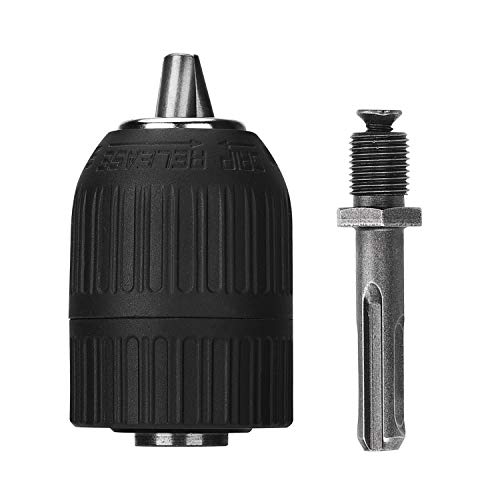 Jajadeal 1/2" - 20UNF 2mm-13mm Portabrocas de Cierre Rápido con Adaptador SDS, Portabrocas para Taladro de Pistola y Taladro Eléctrico - Tipo 5