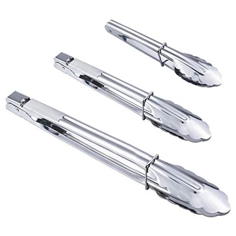 HINMAY Stainless Steel Kitchen Tongs Set Cover