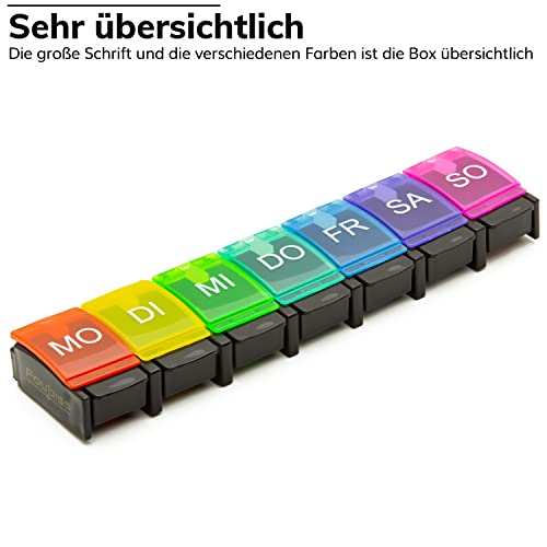 Foubiss Portapillole da 7 giorni con pulsante