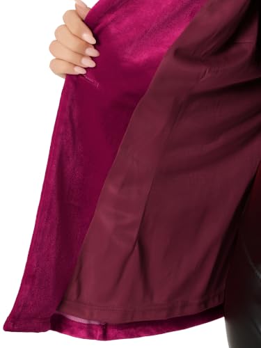 Image of Agnes Orinda Plus Size Velvet Blazers Jackets for Women Casual Lapel Suit Office Work Blazer | Soft Velvet Fabric, Notched Lapel, Button Closure, Vintage Party Style, Long Sleeve Casual Blazer Jacket