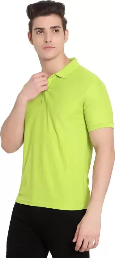Image of KEOTI Poly Cotton(Mattey) Collar Neck Half Sleeves Tshirt for Men & Boys (Pack of 1), Plain-Regular Fit, Casual Wear, Polo Tees for Daily Use Stylish Comfortable Men's T-Shirt