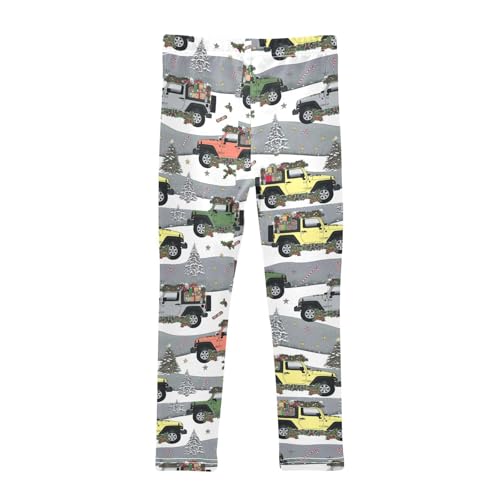 Christmas Jeeps Girls Leggings Size 7-8 Winter Soft Comfortable Girls Running Pants Elastic Printed Yoga Pants for Kids Dance Workout Sports2