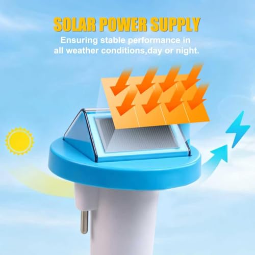 Image of Solar Pool Thermometer Floating,Digital Pool Thermometer,Waterproof IPX8 | Large easy-read display.Includes tether rope for secure floating.Switch between F /C. Perfect for pools,hot tubs & ponds