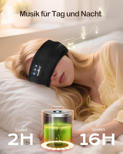 Bandeau Sommeil Bluetooth, Bandeau Écouteurs pour Dormir, Casque de Sommeil Ultra-Fin pour Dormeur Latéral – Confort Respirant, Qualité Sonore, 16H Autonomie, Sport, Yoga, Voyage & Cadeau Homme Femme – vue 3