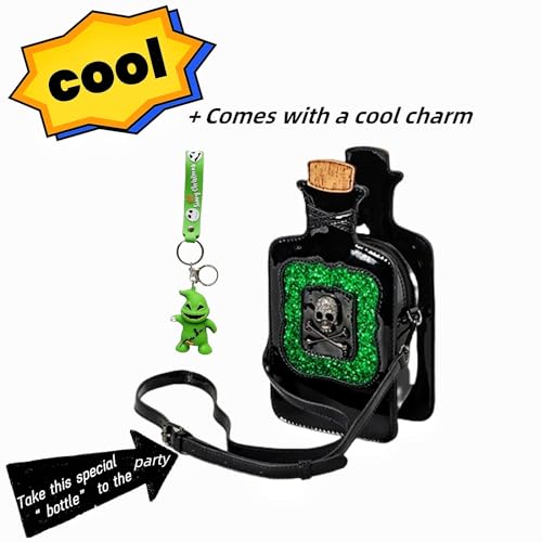 Novelty Handbags Poison Bottle Crossbody Bag Fun Shape Purse Chainstrap Glitter Poison Bottle Purse2