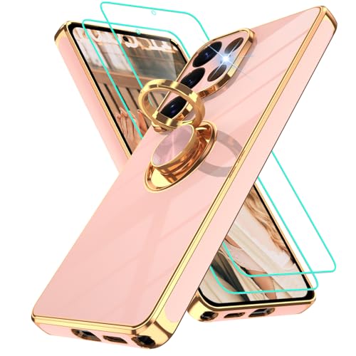 Gritup Samsung Galaxy S26 Ultra�p�P�[�X | 2�� �X�N���[���v���e�N�^�[ | 360°��]�����O�z���_�[ ���C�L�b�N�X�^���h�A���b�L�S�[���h�G�b�W �\�t�gTPU �ϏՌ��ی�J�o�[ S26 Ultra�p�A�s���N