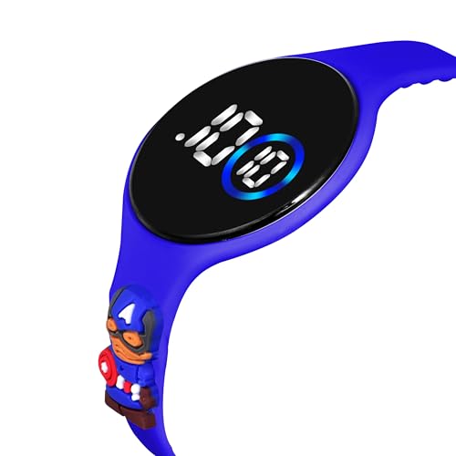 Image of Waterproof Digital LED Slim Round and Square Touch Colourful Display Wrist Watch for Boys & Girl's Stylish Kids Birthday Gift Digital Watch Combo of 2 Watches