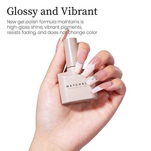 Maychao 15Ml Spring Gel Nail Polish 1Pc Peach Pink Nail Polish Soak Off Uv Gel Polish For Nail Art Manicure Salon Diy At Home, 0.5 Oz #TOP24