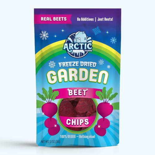 Arctic Farms Freeze Dried Garden Red Beet Chips, 100% Natural, 1.1 oz, No Additives (Large Bag)