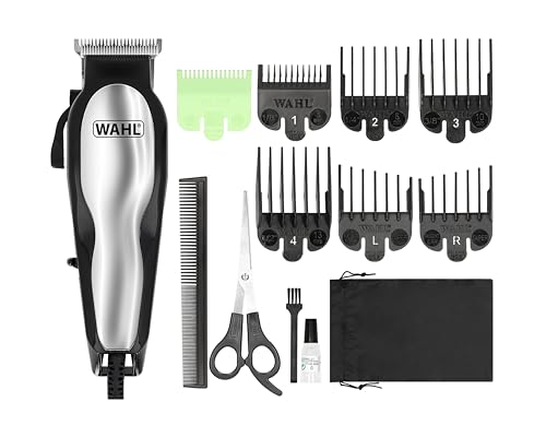 WAHL Baldfader, cortapelos para hombres, cable, longitudes precisas, 8 peines, cuchillas de precisión autoafilables, de pelo corto