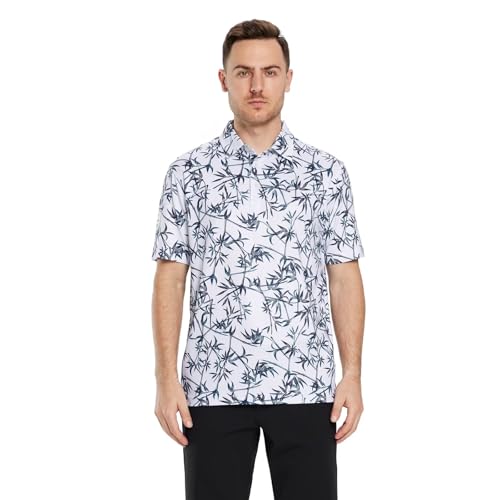 Image of Golf Shirts for Men Dry Fit Short Sleeve Print Performance Moisture Wicking Polo Shirt
