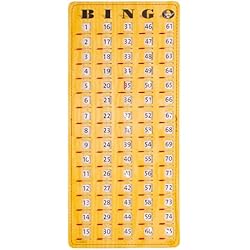 MR CHIPS Jam-Proof Finger Tip Master Bingo Card with Sliding Windows Large Cardboard Calling Cards Woodgrain Style