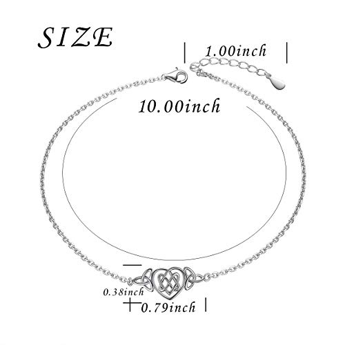 Image of S925 Sterling Silver Anklet for Women Adjustable Plus Foot Ankle Bracelet