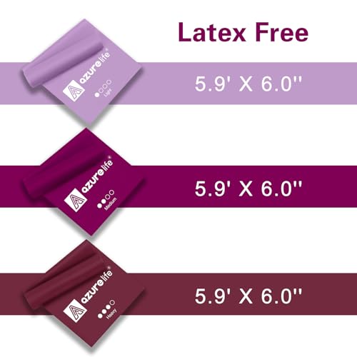 Image of A AZURELIFE Resistance Bands,Professional Long Non-Latex Elastic Stretch Bands,Exercise Bands for Physical Therapy, Yoga, Pilates, Rehab, at-Home or The Gym Workouts, Strength Training