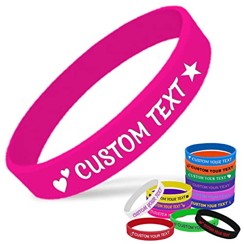 Aolun Personalisierte Silikonarmbänder Individuell gravierte Gummiarmbänder Personalisierte Armbänder mit Text für Veranstaltungen, Geschenke, Bewusstsein, Party