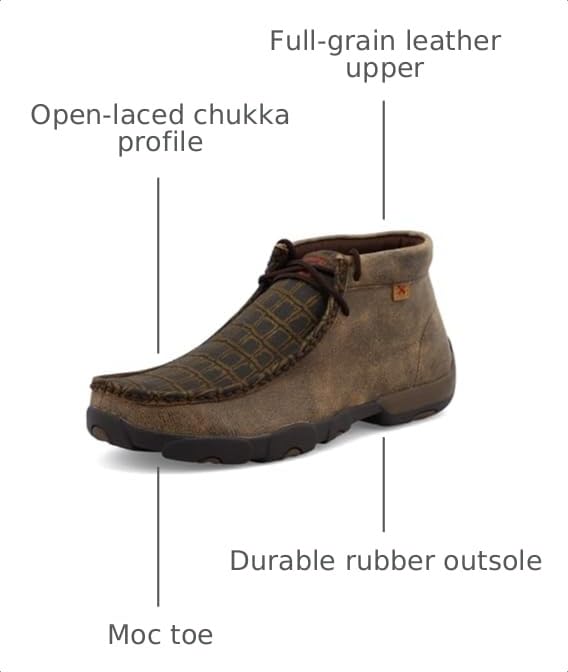 Image of Twisted X Ankle High Men's Chukka Leather Driving Mocs
