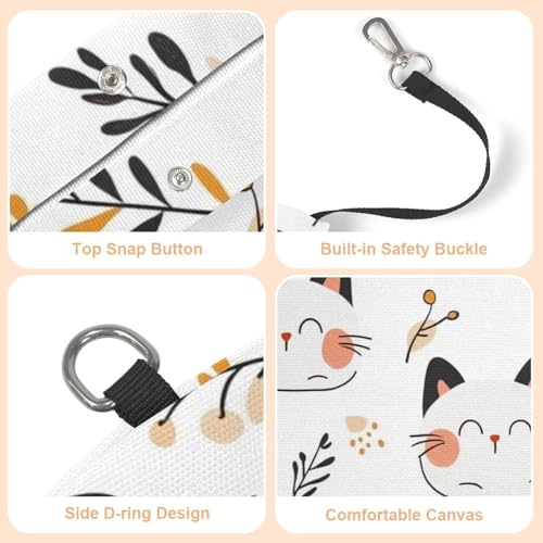 Sac de transport pour chat en toile à motif mignon de fleur - 5