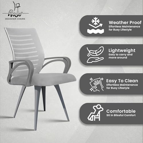 Image of ROSE Elite | 3 Years Brand Warranty | Ergonomic Office Chair, Study, WFH, Revolving, Rolling, Desk, Task, Laptop, Student Chair (Full Grey, Elite MB Reception)
