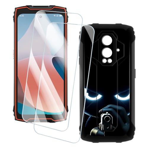 OAGELIM 2�Z�b�g �X�N���[���v���e�N�^�[ + �P�[�X Blackview BV9300 (6.7 �C���`) �Ƃ̌݊������� �A�[�e�B�X�e�B�b�N�J�X�^���v�����g�J�o�[�Ƌ����K���X�t�B���� �X�N���b�`�h�~ (�Ə�)