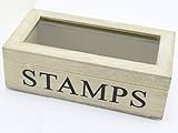 briefmarken frankreich deutschland Shabby Chic und Design Gisela Graham Briefmarken aus Naturholz mit Glasscharnierdeckel