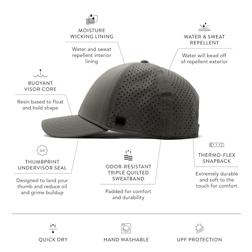 Image of melin A-Game Hydro, Performance Snapback Hats, Water-Resistant Baseball Caps for Men & Women, Golf, Running, or Workout Hat