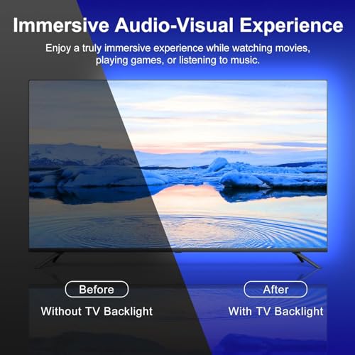 Image of Auslese TV LED Backlight Change Sync with TV Picture 3.8M RGB Strip Lights for 43 to 60 inch PC TV & Monitor Compatible with App Music Sync for Gaming Room (Modern)