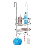 accesorios baño sin taladro roca GRAN ESTABILIDAD: Este estante para ducha se cuelga sobre la mampara para aprovechar el espacio al máximo. Las dos ventosas aportan mayor estabilidad y evitan que el colgador de ducha se mueva.