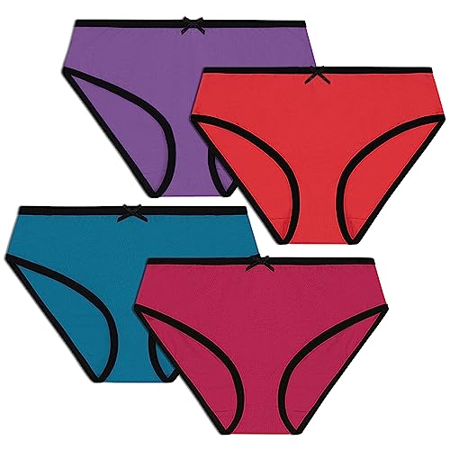 Buyless Fashion Girls Tagless Panties Soft Cotton Briefs Underwear with Colored Trim2