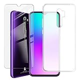 HHUAN Case + Tempered Glass Film, for BLU G90 Pro (6.5') Screen Protector and Semi-Transparent Soft...