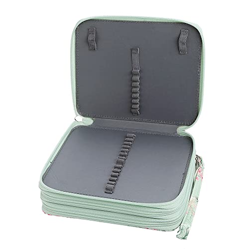 Image of 72 Slots Pencil Case Organizer w /Removal Handle Strap | 3-Layer Zipped Pencils Box Large for Colored Pencils Watercolor Pencils for Office and Travel for Artist