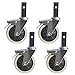 FGDSA 4 x kółka / kółka, ø 100 mm kombinacja kółek obrotowych / kółek hamulcowych, do wózków obiadowych, wózków sklepowych, miękkich kółek, ciche i odporne na zużycie / B/zwykłe