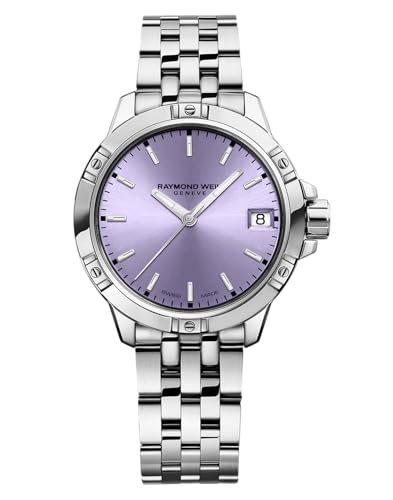 RAYMOND WEIL Tango Classic Women's Watch, Quartz, Lavender Dial, Indexes, Stainless Steel Bracelet, 30mm (Model: 5960-ST-46001)