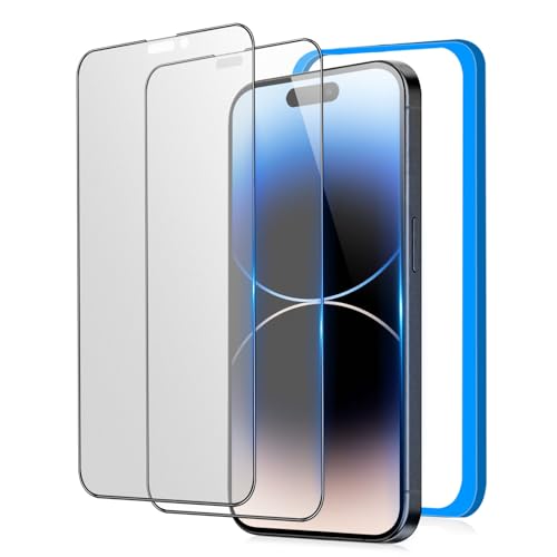 IMAFU アンチグレア iPhone14 Pro Max 用 ガラスフィルム さらさら アイフォン14プロマックス 用 フィルム 液晶 保護 強化ガラス ゲーム用 タッチ感 （6.7インチ）【反射防止/指紋防止/気泡ゼロ/貼り付け簡単/ガイド枠付き/2枚セット】