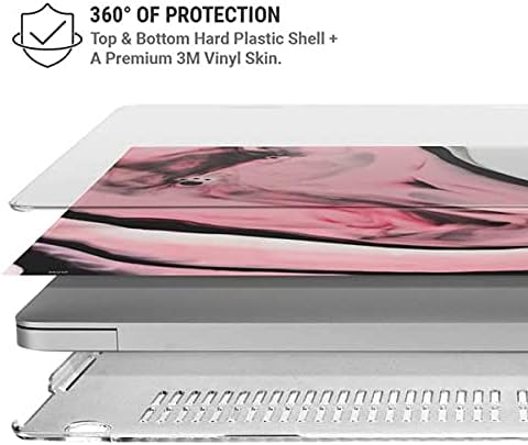 Skinit Case + Skin Compatible with MacBook Pro 15in (2016-19) Originally Designed Pink Marble Ink Design