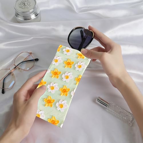 Image of Anikathy 2Pcs Sunglass Eyeglass Glasses Case Soft PU Leather with Cleaning Cloth Portable Glasses Pouch Bag for Men Women